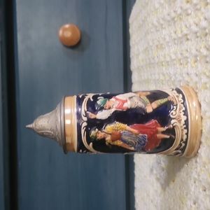 Vintage lidded german beer stern Marked Made in Germany with a Nice Handle